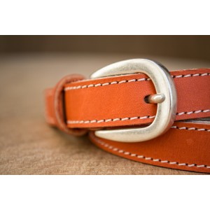 CEINTURE CUIR ORANGE| La fine